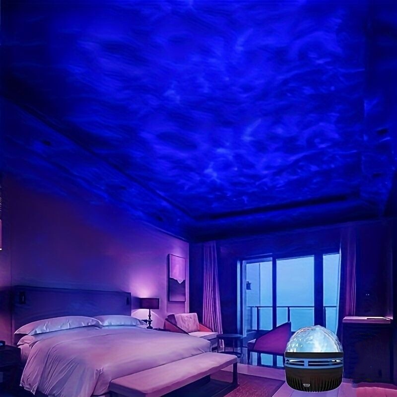 网红星空灯卧室投影灯水波纹床头浪漫小夜灯北极光满天星氛围灯|undefined