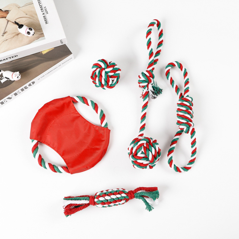 Daily Occasion cotton rope Material Cute Cotton Rope Christmas Infinite Twist Pet Toys