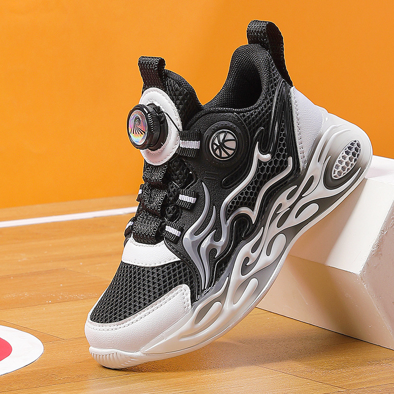 Zapatillas de baloncesto para niños, malla, transpirable, nuevas zapatillas deportivas para niños, zapatillas para correr para estudiantes de suela blanda informal para niños de mediana edad