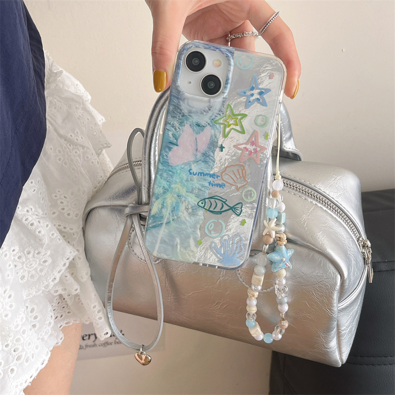 Creative Animal Ocean Apple 15promax hilo de plumas Apple 14pro/13/12 Funda para teléfono móvil IP15/14