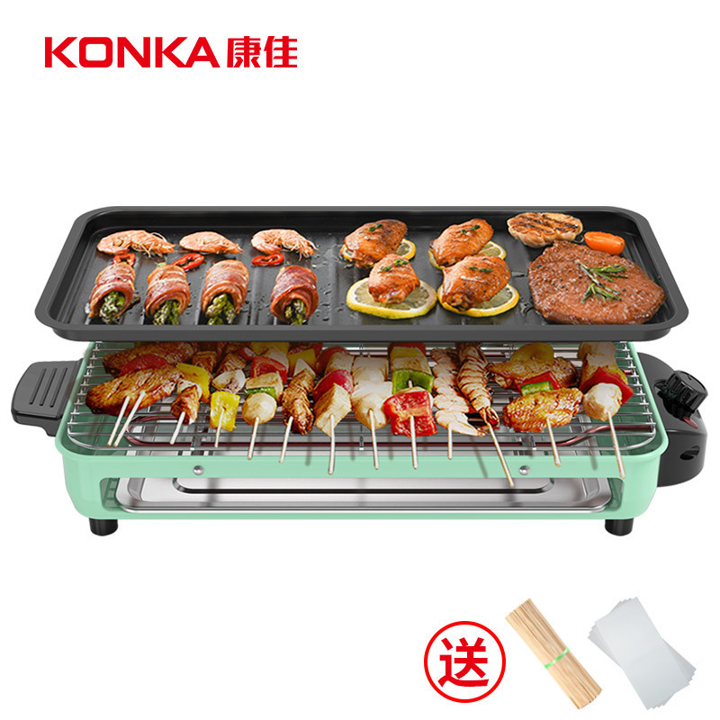 Konka 多機能電気バーベキューグリル家庭用電気バーベキューグリル無煙バーベキューステーキ屋内バーベキューオールインワンバーベキューグリル|undefined