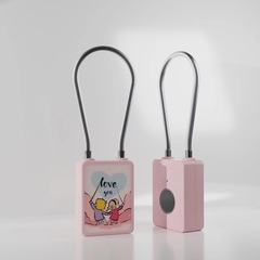 Y Smart Cute Cartoon Fingerprint Steel Wire Hanging Padlock for Electric Car Basket Trunk Cabinet Door Box Bag Small Lock Helmet Lock Soft Long Rope Lock