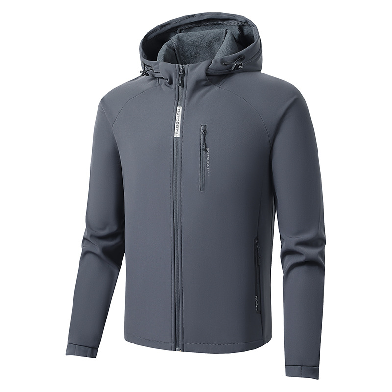 2024 nueva primavera de cuatro lados elástico de cáscara suave casual todo-Partido deportes suéter superior chaqueta con capucha de los hombres al por mayor