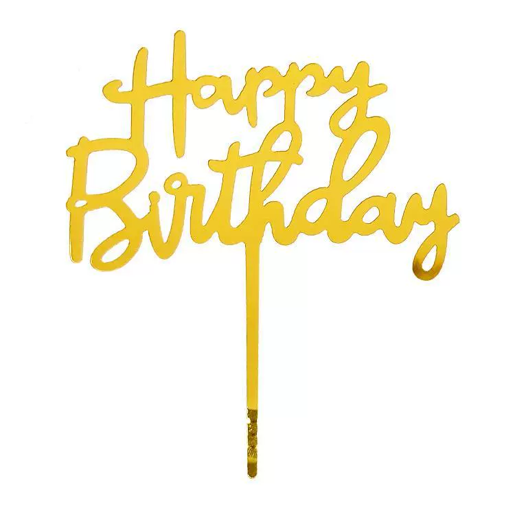 Акриловая надпись на день рождения для торта украшение запись Scribbleed Happy Birthday выпечка вкладыш карта вкладыш