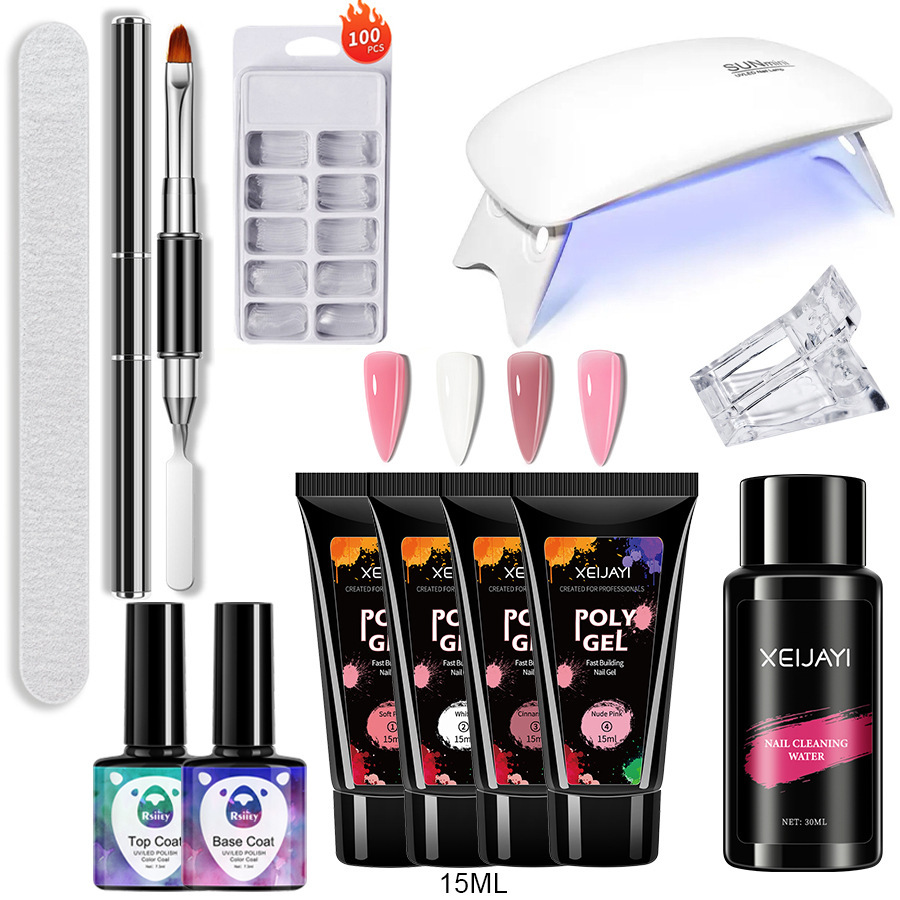 Diamante UV extensión rápida ratón lámpara inferior pegamento capa de sellado traje de pegamento de extensión de cristal pegamento de fototerapia del arte del clavo 15ML pegajoso