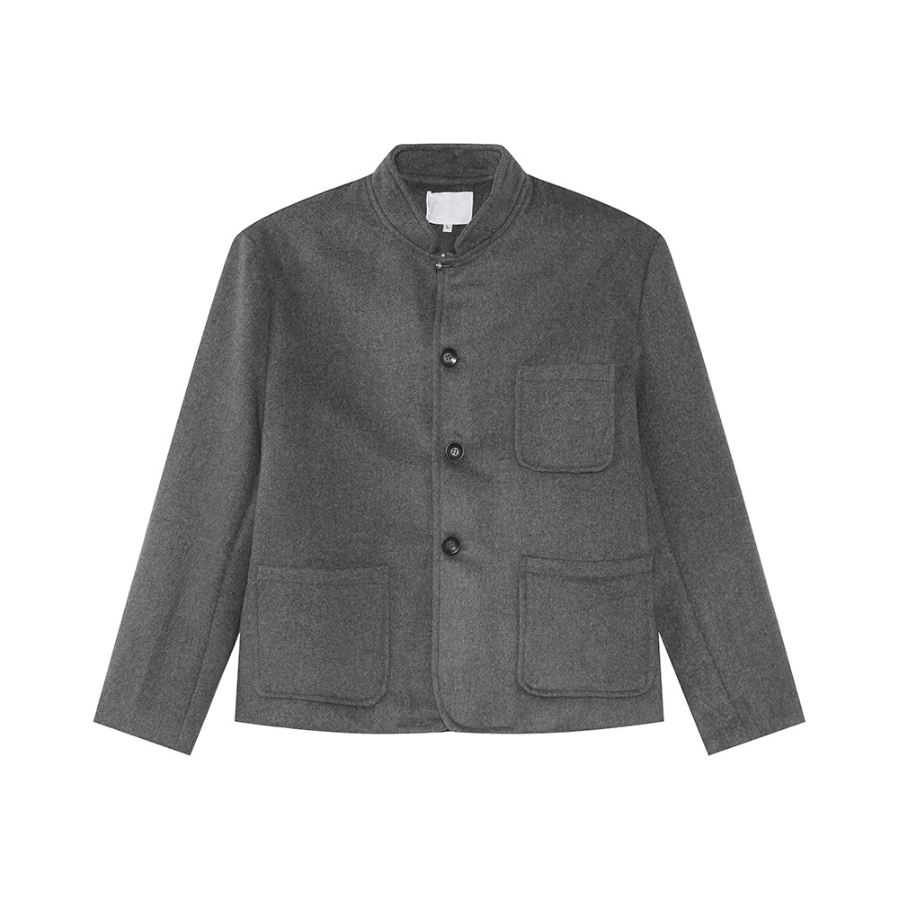 MTLCLOTHES Hombres| Nuevos productos de otoño de lana de estilo coreano de cuello vertical chino de bolsillo ligero de lujo suit de moda