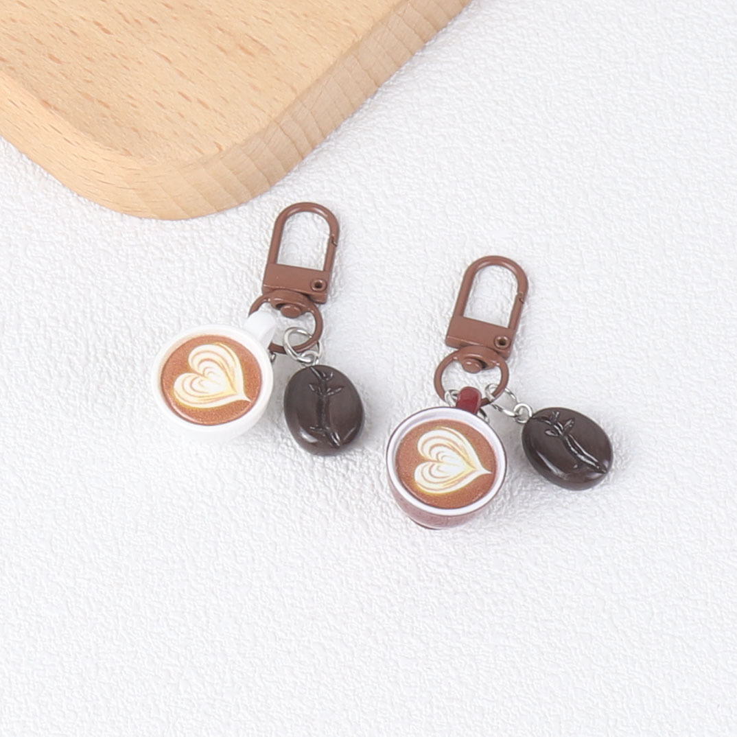Coffee cup, coffee bean keychain, creative bag pendant, keychain ornament, airpod protective case, earphone cover