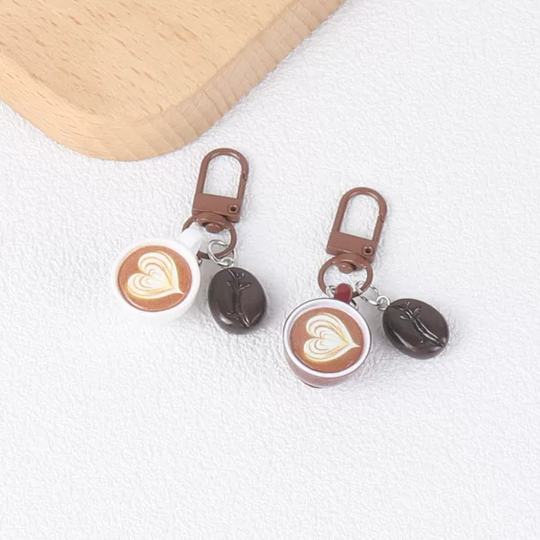 Coffee cup, coffee bean keychain, creative bag pendant, keychain ornament, airpod protective case, earphone cover