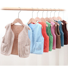 2024 New Autumn/Winter Lamb Wool Warm Children's Baby Vest Down Cotton Universal Boys Girls Inner and Outer Wear Trendy