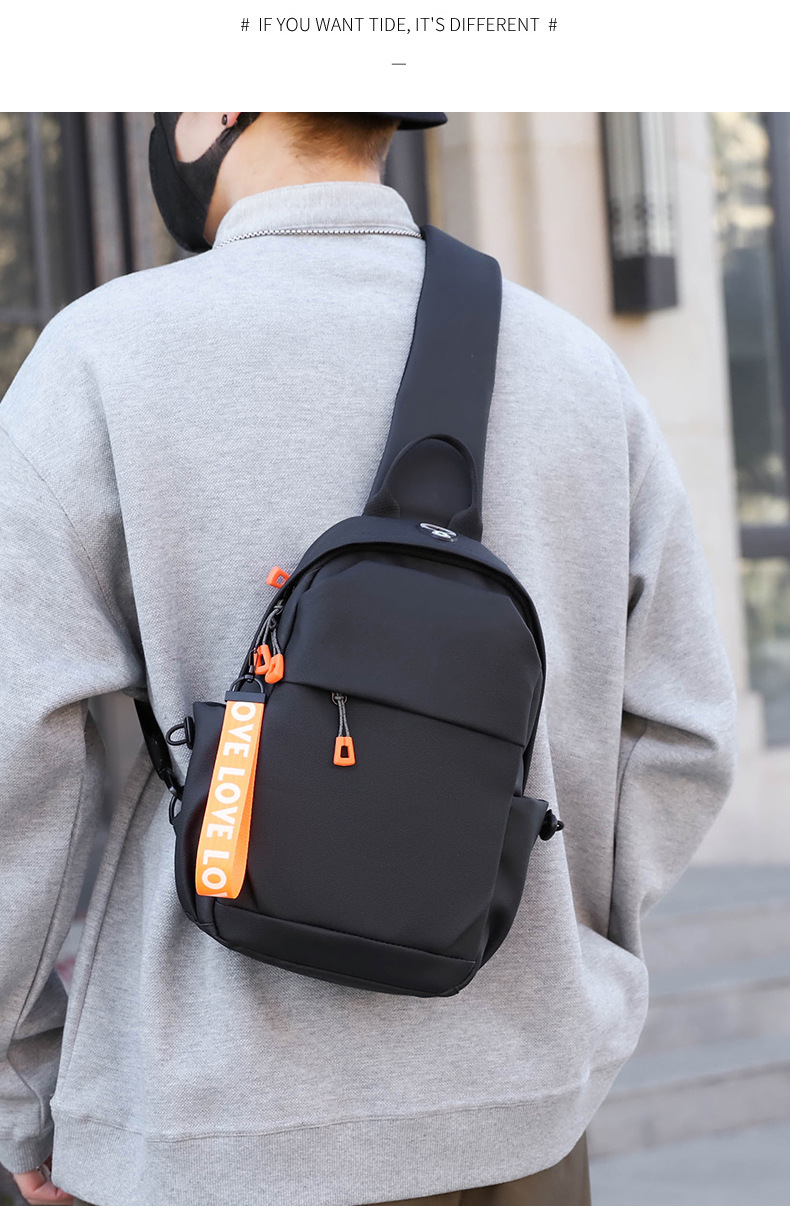 New men's chest bag, crossbody bag, fashionable small bag, cross-border multi-functional waist bag, water-resistant chest bag, outdoor sports details Picture
