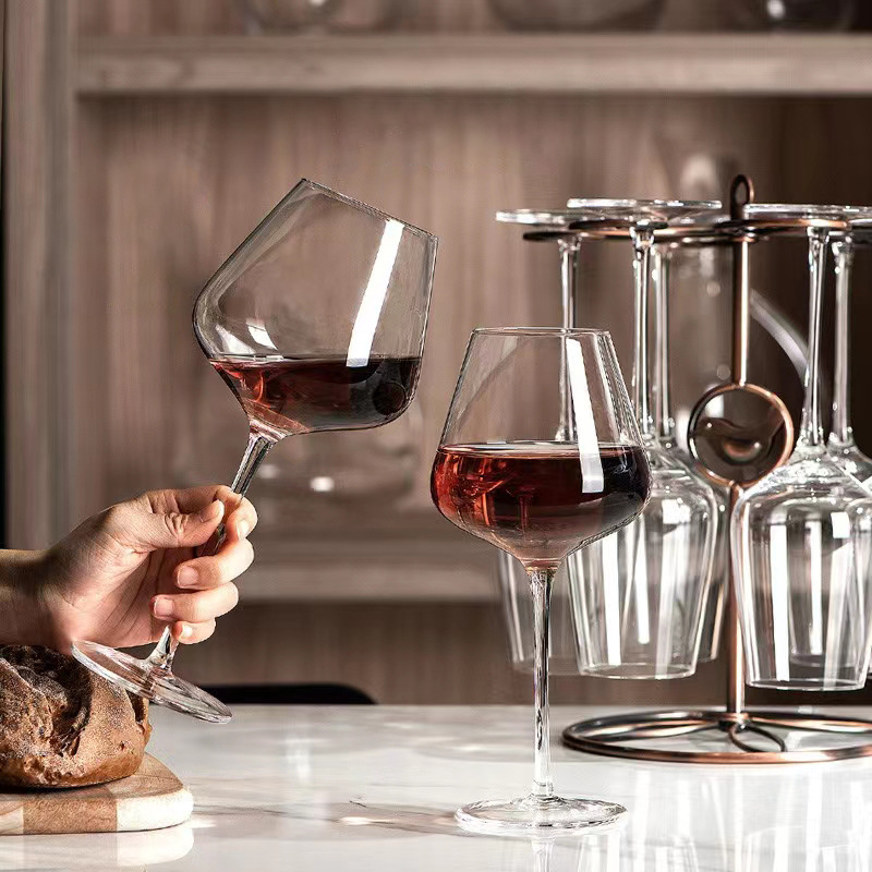 Productos de fábrica, copa de vino tinto de cristal de pelo recto, copa al por mayor, estilo ins, juego de regalo de comerciante de vino de alta gama, logotipo fijo