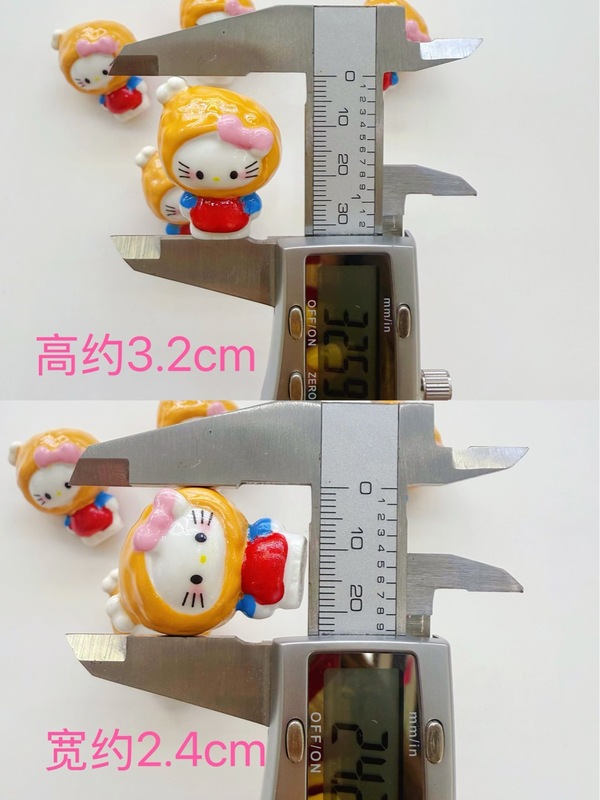 鸡腿kitty猫萌粒手机链挂件 立体卡通Kitty公仔玩具盲盒 树脂配件|undefined