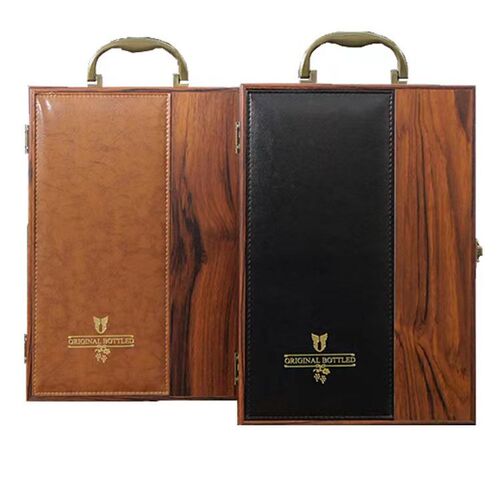 Factory red wine box, wooden box for red wine, imitation rosewood with baking varnish, double-bottle wine gift box, wholesale white liquor wooden box