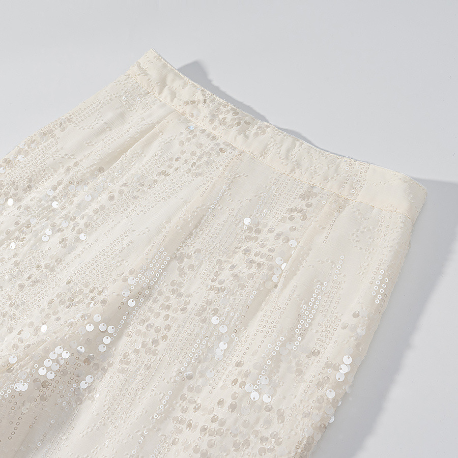 Elegant Sequin Slim Fit Women's Pant Set Spring Autumn Style_voghion.com