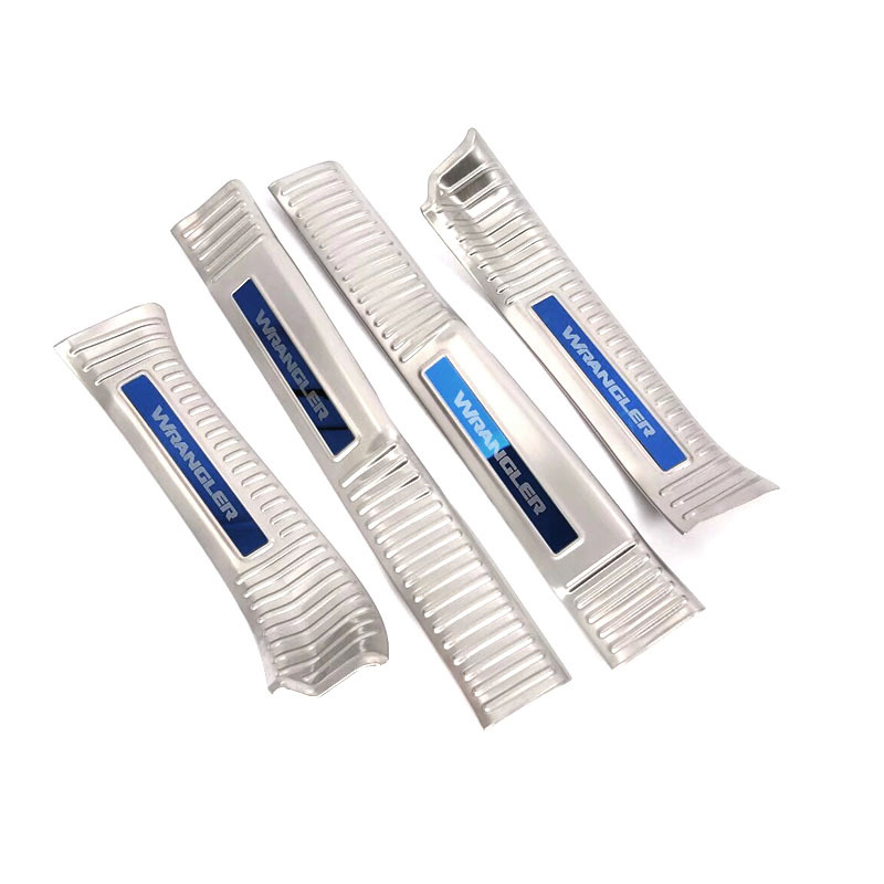 Suitable for 18 Jeep Wrangler JL stainless steel threshold strip modified welcome pedal decorative protection strip accessories