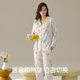 [Antibacterial Xinjiang Cotton] Autumn French Collar Pajamas Women's Long Sleeve Cotton Cotton Flower Home Clothes suit