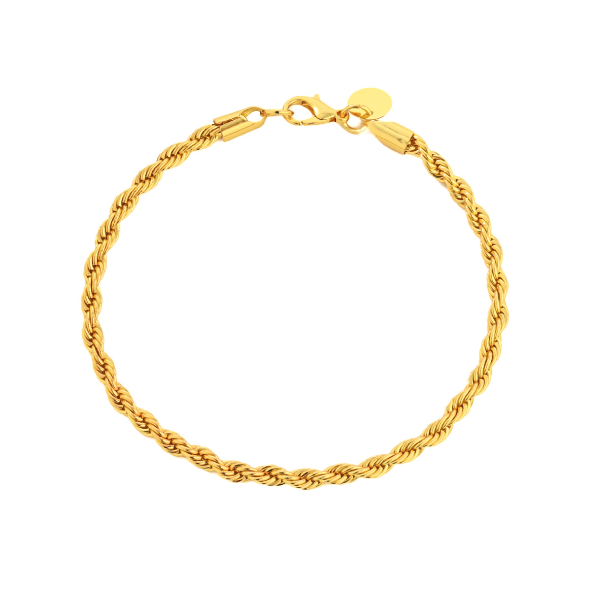 Collar y Pulsera de Cadena de 4mm para Hombre Yunjin, Estilo Europeo y Americano, Simple, Hip-hop, Chapado en Oro, Cadena de Cuerda Trenzada, Exclusivo para Ventas Transfronterizas image 6