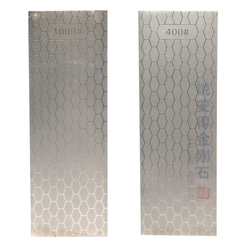 Piedra de afilar de diamante de doble cara con forma de panal, herramienta de afilado de cocina duradera, disponible para venta al por mayor, herramienta de afilado de grano fino 1000.