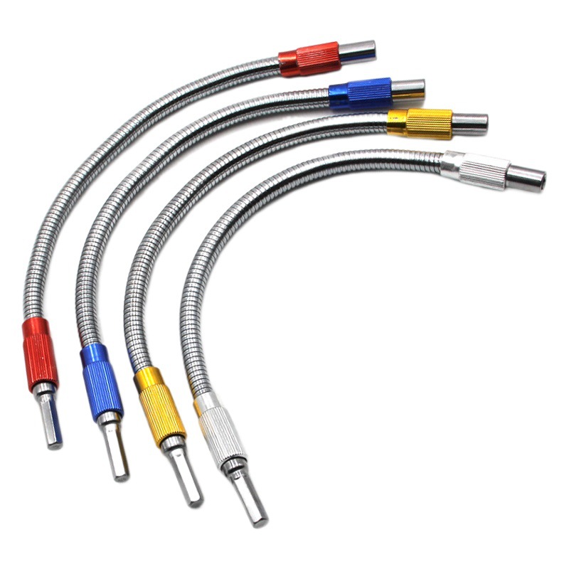 Cruz-frontera 300mm color mango hexagonal metal universal eje flexible destornillador cabeza cambio destornillador cabeza conexión varilla de extensión