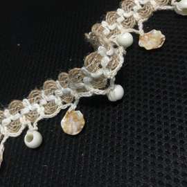 复古民族风流苏吊坠仿贝壳花边棉麻织带饰品窗帘手工diy服装辅料