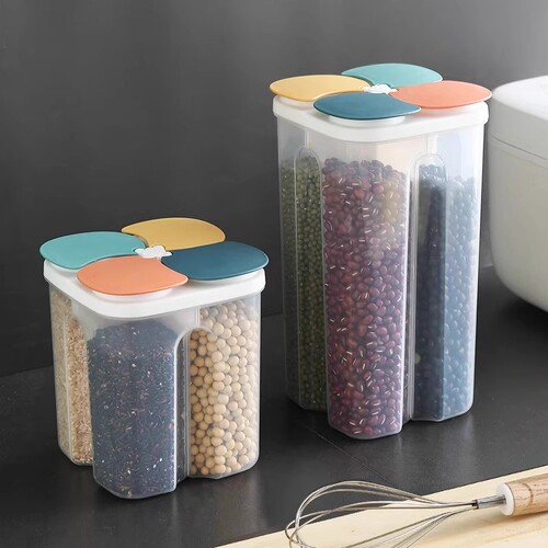 Sealed Jar for Grains & Cereals, Household Noodle Storage Box, Kitchen Bean & Grain Storage Container with Compartments for Rice and Miscellaneous Grains