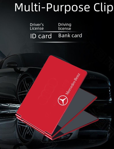 License plate holder with aluminum alloy laser engraved protective cover, car emblem design metal ID card holder, popular card case C