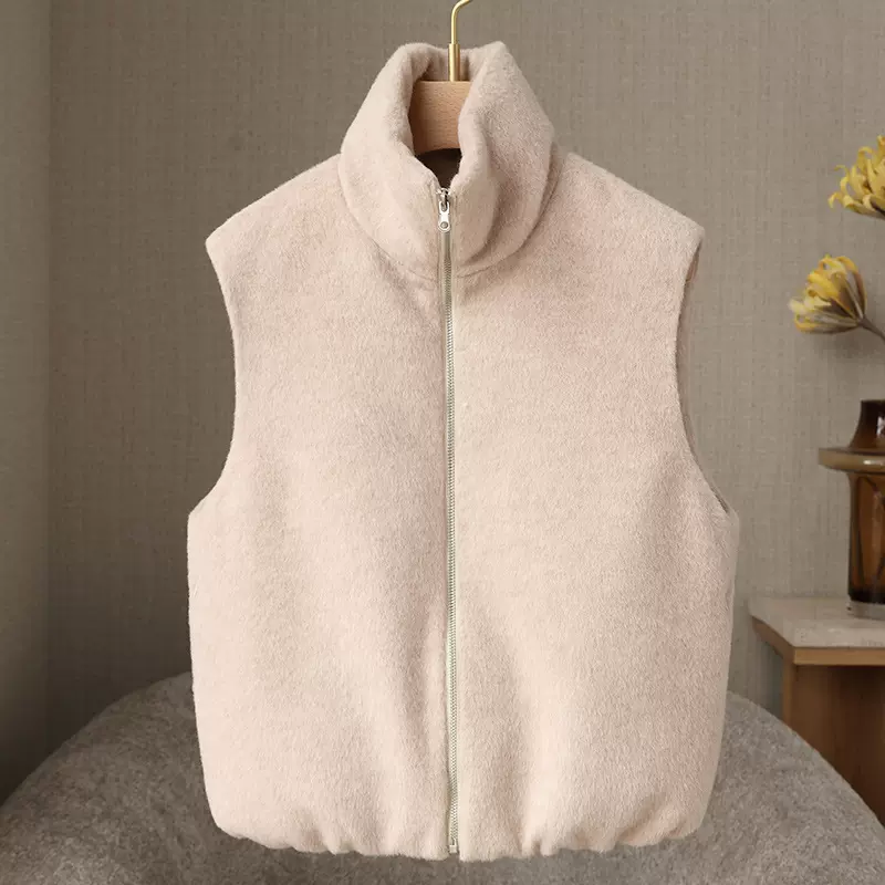 女羽绒马甲2025秋冬新款休闲鹅绒羽绒背心短外搭马甲女士毛呢外套