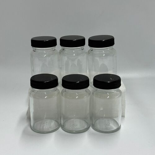 Hot-selling 2oz transparent large-mouth glass bottles reagent bottles pigment bottles juice drinks storage bottles sealed