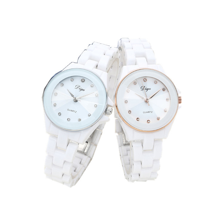 Authentic Classic Women's Korean Style Fashionable Simple Waterproof Ceramic White Student Casual Quartz Women's Watch
