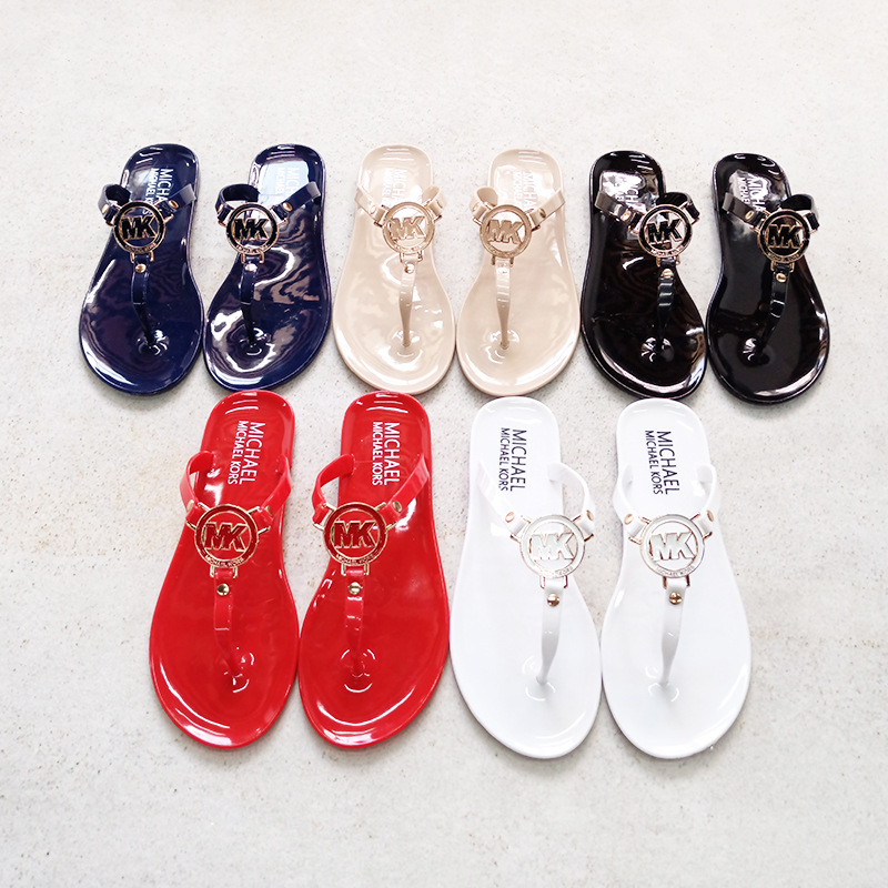 Qadın çimərlik flip-flopları, kristal jelly materiallı