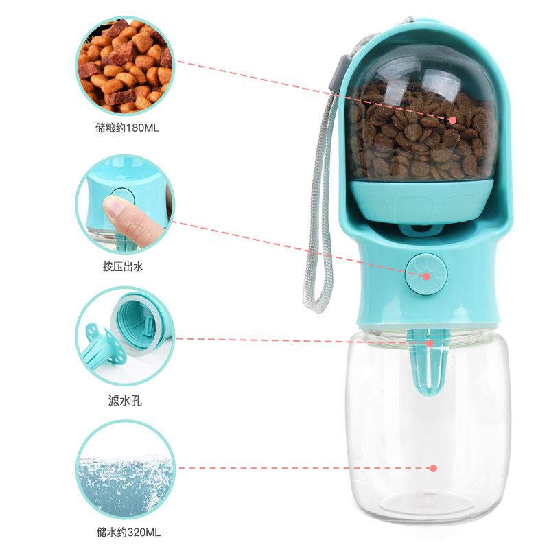 Botella de agua para perros, taza de agua para caminar, botella de agua para pasear al perro, taza portátil para perros, suministros para bebedores de agua para mascotas