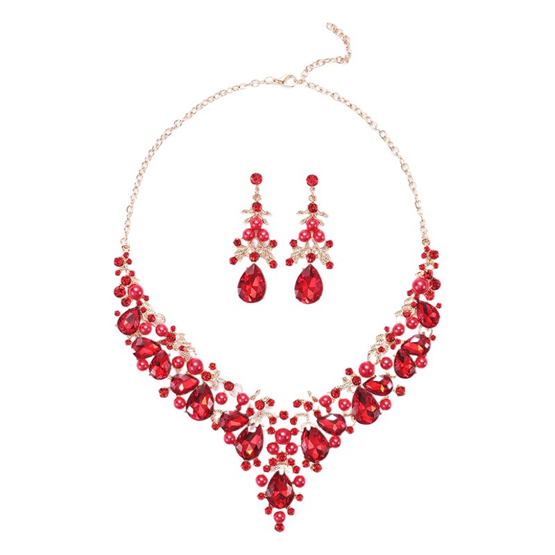 2022新型欧米ネックレスセット女性2点セット合金大気優雅花嫁ドレスメーカー直販