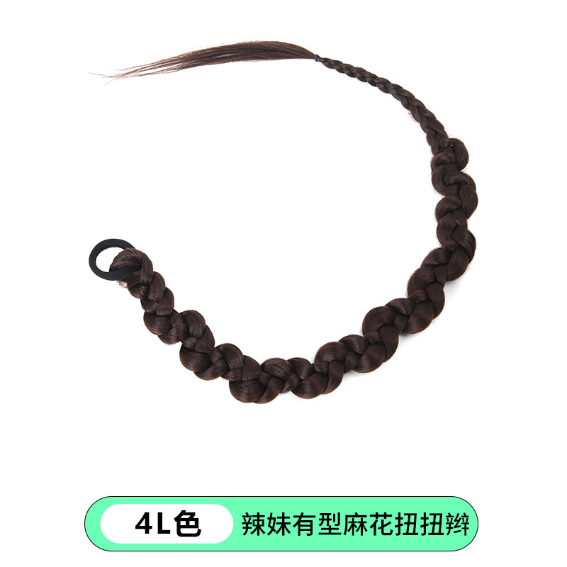 Trenza sucia no estatal ancla realista artefacto de succión en polvo TikTok estilo europeo y americano trenza de boxeo trenzado Cola de Caballo peluca trenza