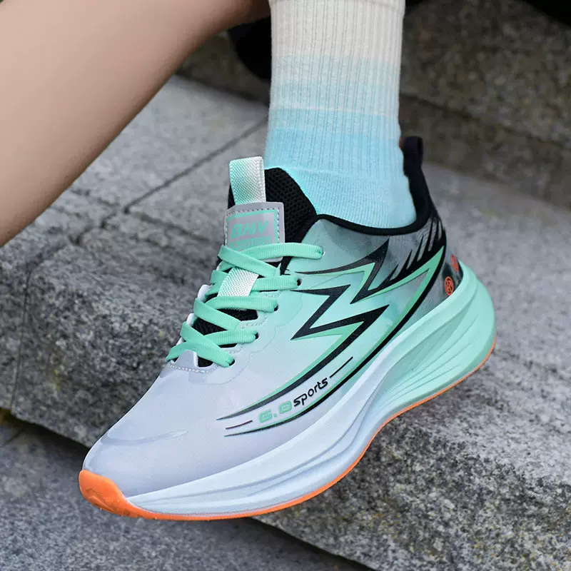 秋季全超纤跑鞋透气减震男女跑步鞋超轻防滑竞速马拉松运动鞋休闲