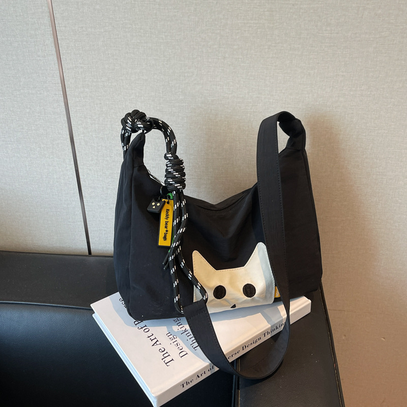 新しい日本のかわいい猫の高級トートバッグ、女性用、カジュアル、シンプル、軽量、通勤、ファッショナブルで多用途なクロスボディバッグ|undefined