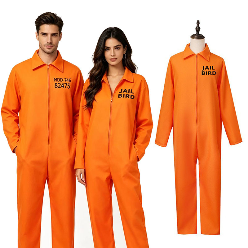 Wholesale Halloween Adult Amazon Orange Prison Uniform Cosplay Bar ...
