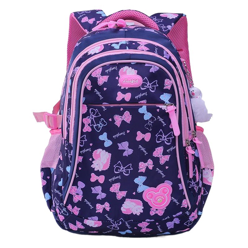 Natural de pescado al por mayor estudiante de la escuela primaria mochila femenina estilo coreano 3-6 grado chica reducción de la carga de protección de la columna vertebral mochila impermeable