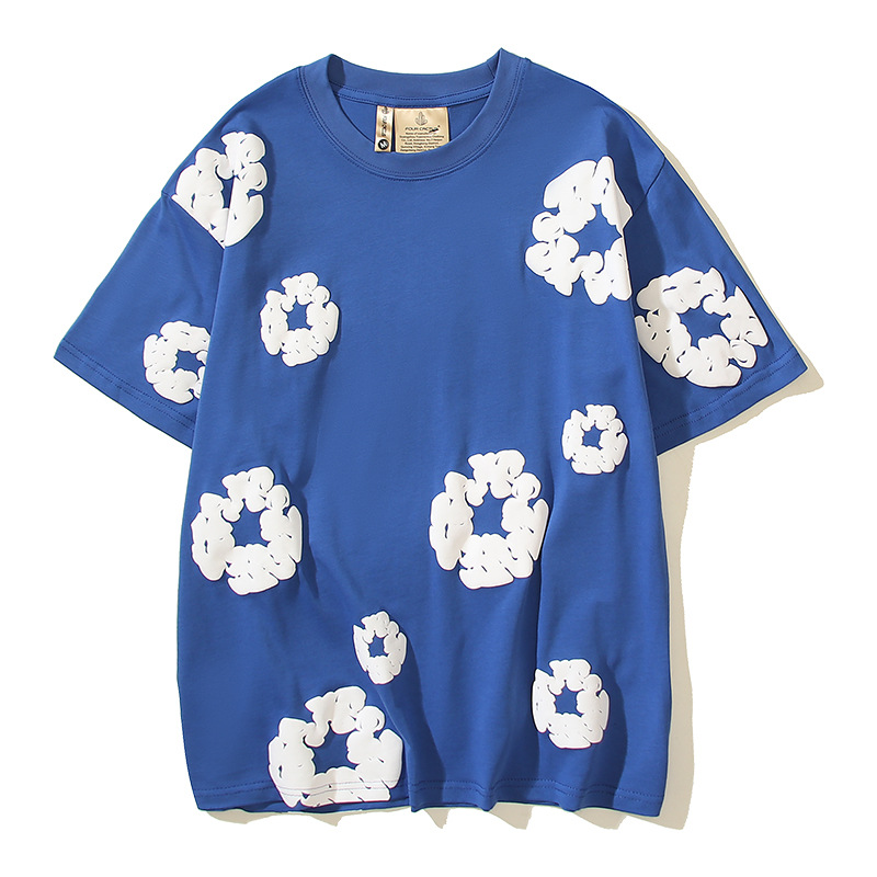 American High Street tridimensional espuma algodón impreso bordado Estilo Vintage hip hop hombres y mujeres micro cuerno pantalones de chándal