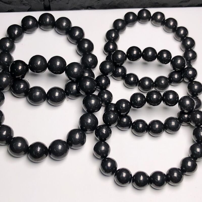 Sub-graphite Bracelet Russian Raw Mineral Sub-graphite Bracelet ins Hot Selling Jewelry Shungite Energy Stone Bracelet