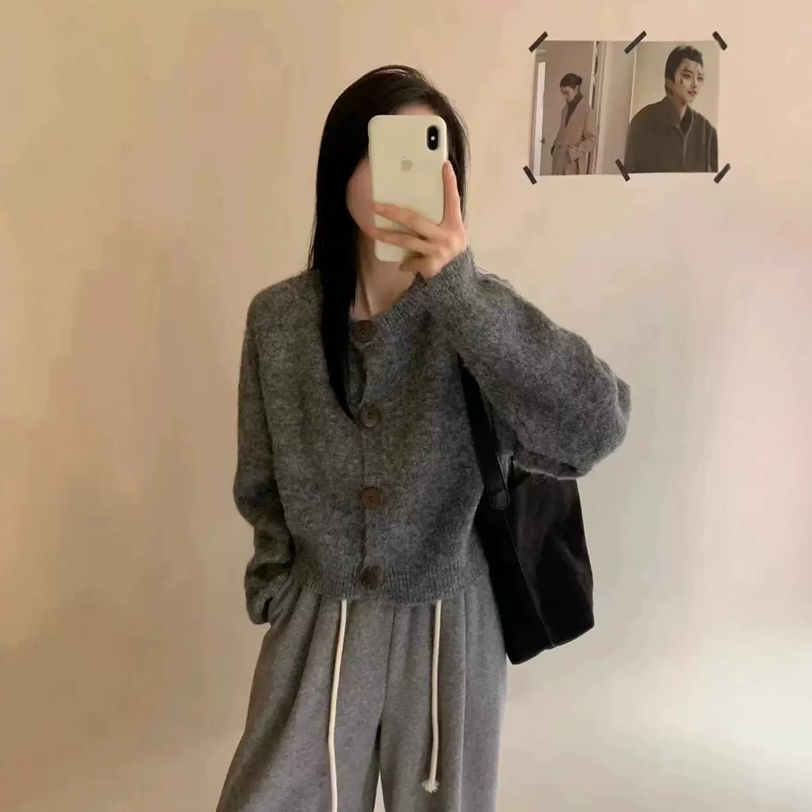 2025秋季新款韩版复古圆领针织开衫毛衣外套慵懒宽松软糯气质上衣