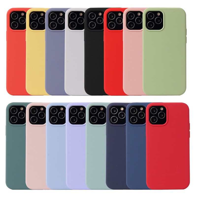 Solid Color Liquid Silicone iPhone 11/14Pro Max Full Coverage 12/12Pro Phone Case for Apple Solid Color Liquid Silicone iPhone 11/14Pro Max Full Coverage 12/12Pro Phone Case for Apple