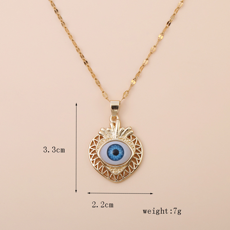 Pendant Necklace Classification Copper Simple Style Classic Style Devil's Eye Pendant Necklace