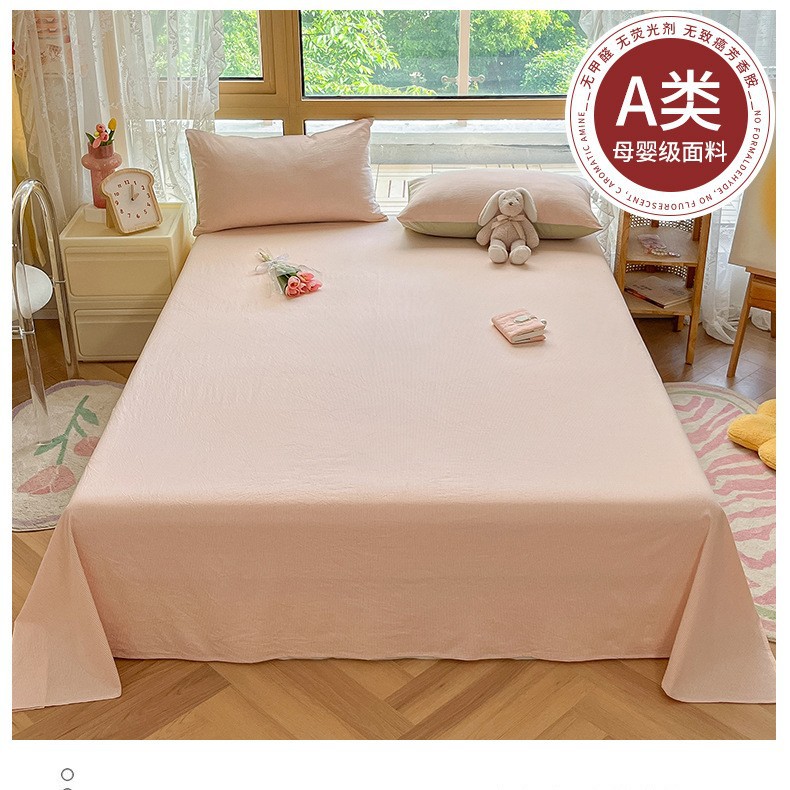 Una sábana de algodón lavado de algodón de una sola pieza de algodón 100 dormitorio de estudiantes edredón individual funda de almohada de tres piezas 3 nuevo estilo