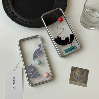 卡通透明爱心猫咪立体适用iPhone15promax苹果14手机壳13新款1816