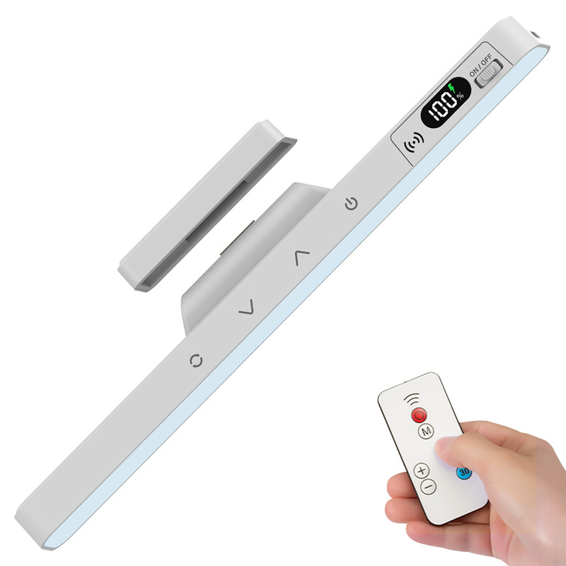 Desk Lamp for Learning, Eye Protection, Long Magnetic Suction, Cool Lamp for Dormitory Students, Rechargeable and Plug-In, Dual-Use Remote Control Power Display