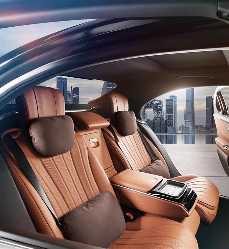 Car Suitable for Maybach Mercedes Suede Headrest Car Pillow Lumbar Support Neck Protection Car Cervical Seat Cushion