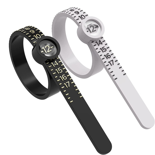 Bring a magnifying glass measurement with a ring with a soft ruler…