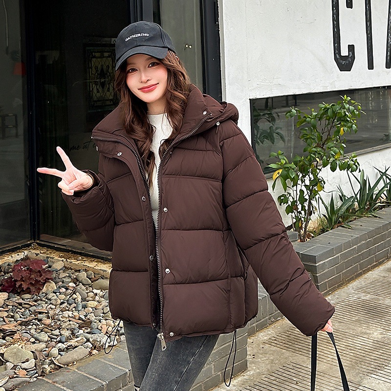 Europa alojamiento de algodón encapuchado grueso ropa de pan de invierno de mujeres nuevos estudiantes ropa de algodón cálida casual abrigo de algodón image 7