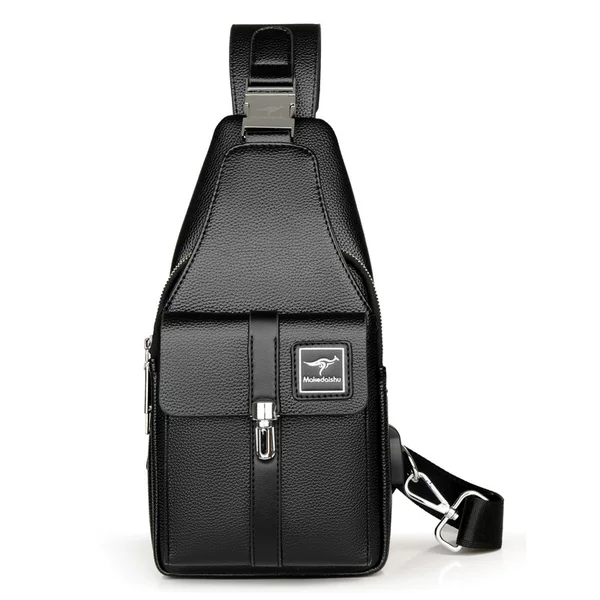 New Style Chest Bag Men's Casual Men's Shoulder Bag Crossbody Bag Korean Style Fashionable Soft Leather Small Backpack Cross Bag Chest Bag