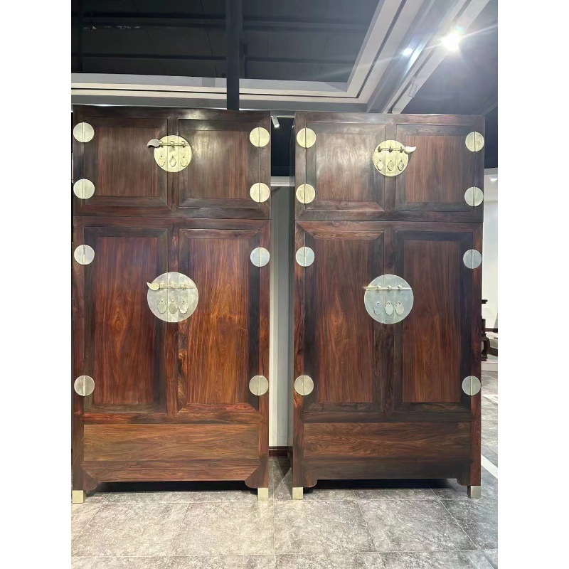 Laos Rosewood Cochin Rosewood Ming-Style Plain Top Chest Cabinet Bedroom Large Wardrobe Storage Cabinet